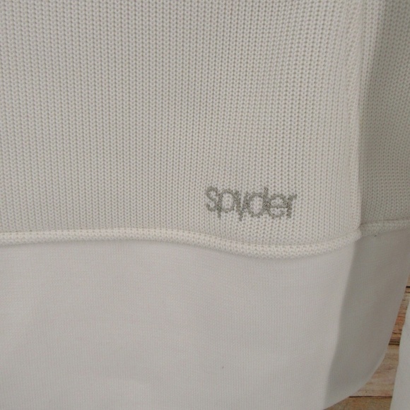 SPYDER White Zipper Front Sweater Hoodie Jacket L - Picture 11 of 16